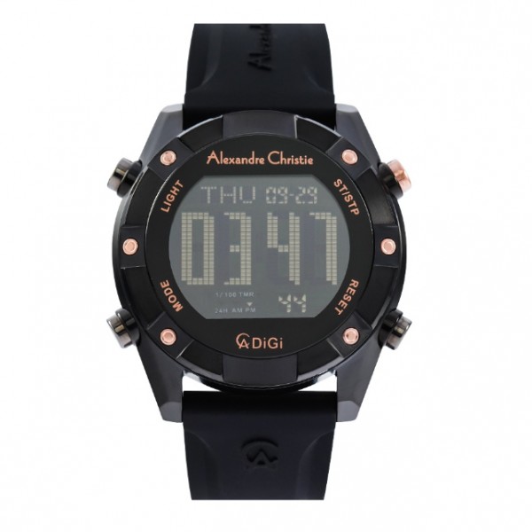 Alexandre Christie AC 9372 Full Black Rosegold MHRIPBARG Digital AC Digi